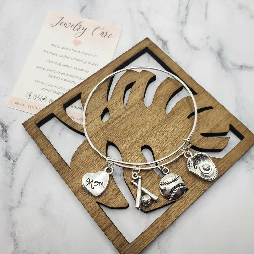 Baseball Mom Expandable Charm Bracelet